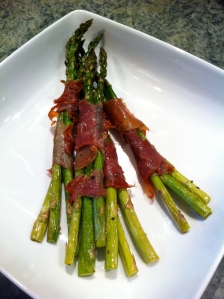 roasted prosciutto wrapped asparagus